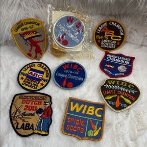1956-1976 Bowling League Patches Men's & Women’s WIBC, LABA, ABC... (10) Total